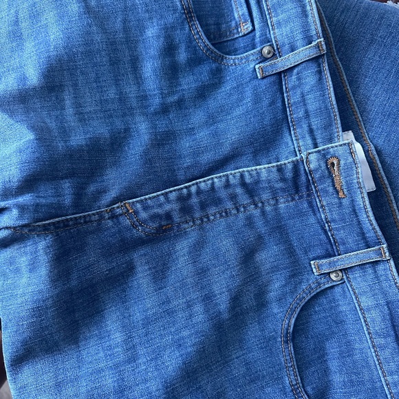 #2 LOFT JEANS SKINNY RAW RUFFLED LEGS BLUE SIZE 32 - Picture 6 of 9